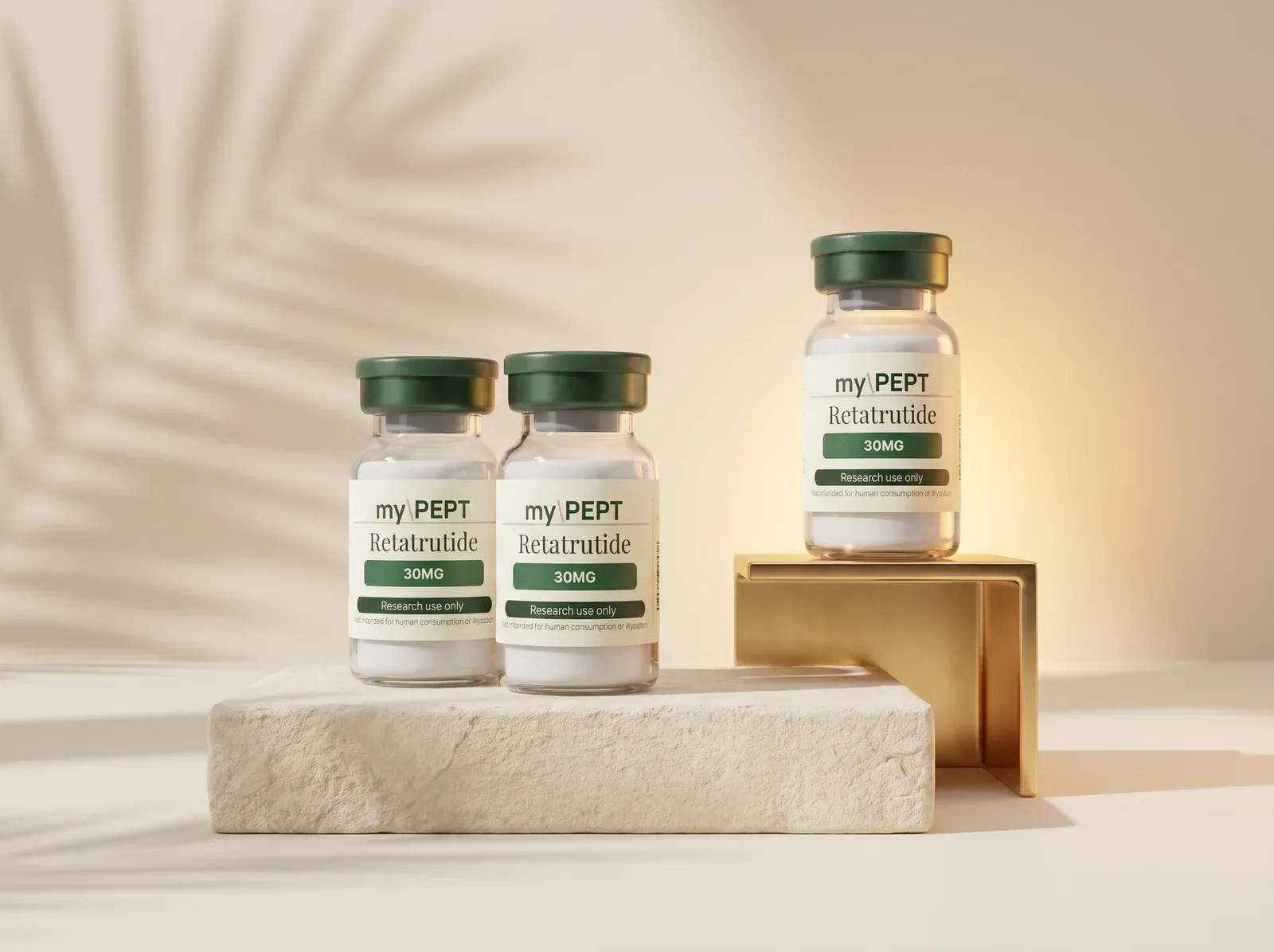 myPEPT Buy 2 Get 1 Free kit — three Retatrutide 30 mg research vials