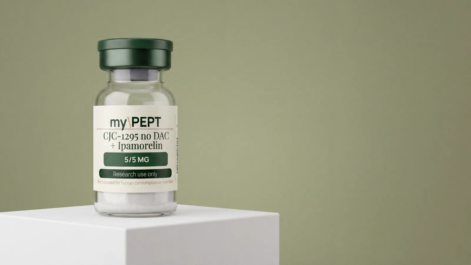 CJC-1295 + Ipamorelin 5/5MG research peptide vial — myPEPT EU