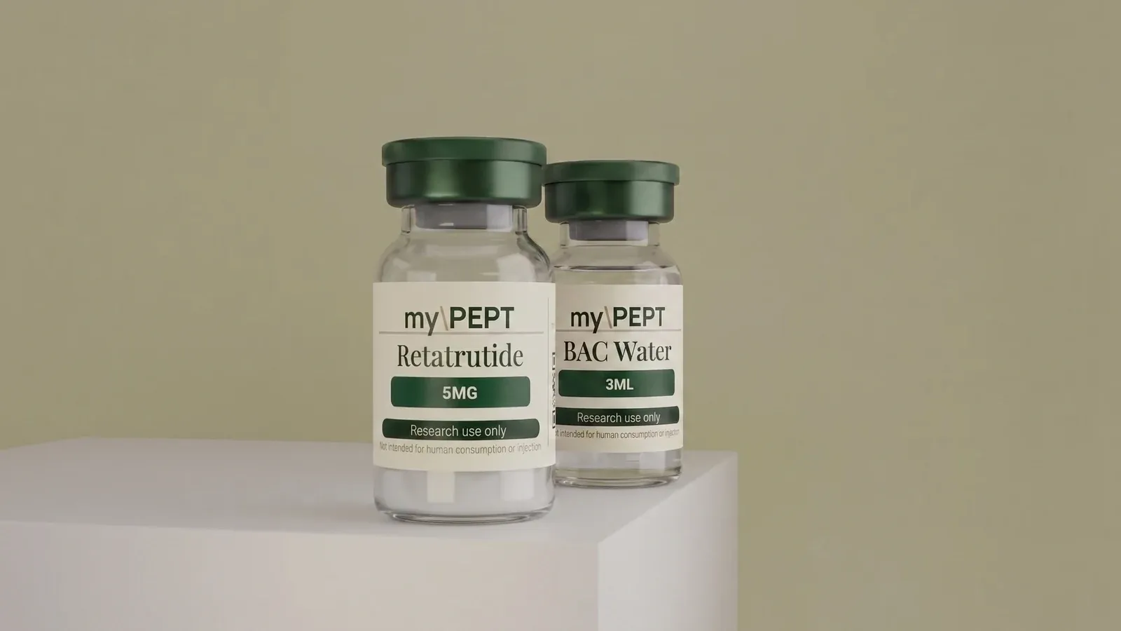 myPEPT Reta 5MG Research Kit — Retatrutide 5 mg vial with BAC Water 3 ml vial