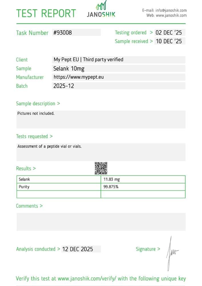 selank mypept lab result